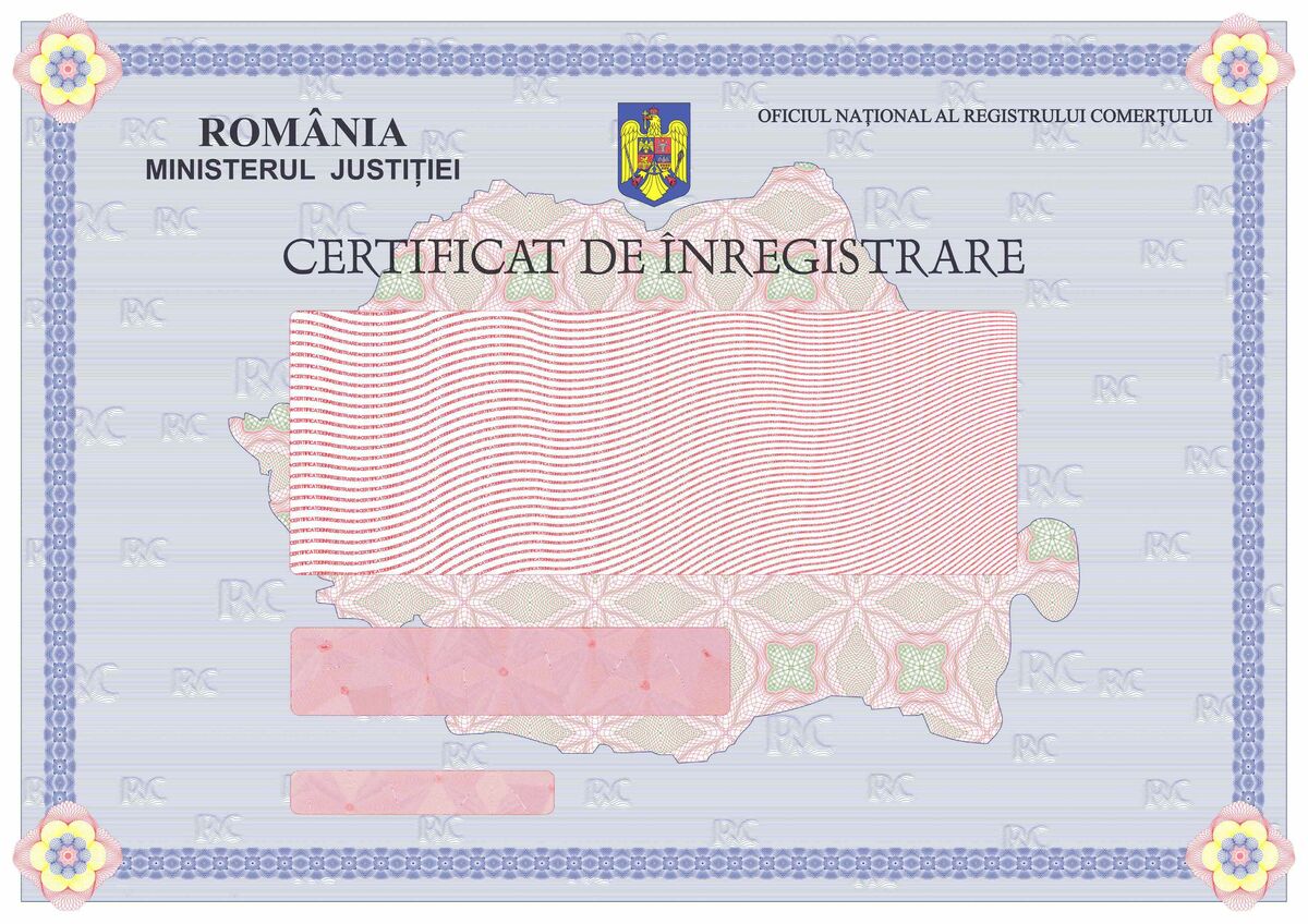 Certificat de Înregistrare — Demorex Developments SRL, emis de Ministerul Justiției, Oficiul Național al Registrului Comerțului